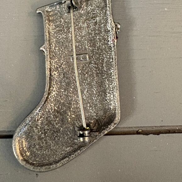 Lia Sophia Enamel Stocking Pin – Sparkling Holiday Brooch - Picture 3 of 4